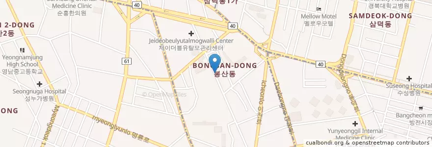 Mapa de ubicacion de 석갤러리 en Corée Du Sud, Daegu, 중구.