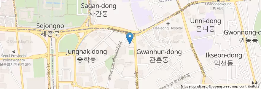 Mapa de ubicacion de 본화랑 en Corea Del Sur, Seúl, 종로구, 종로1·2·3·4가동.
