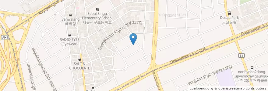 Mapa de ubicacion de 준아트갤러리 en Республика Корея, Сеул, 강남구, 신사동.