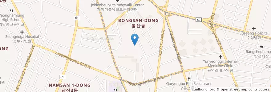 Mapa de ubicacion de 송아당화랑 en Corea Del Sud, Daegu, 중구.