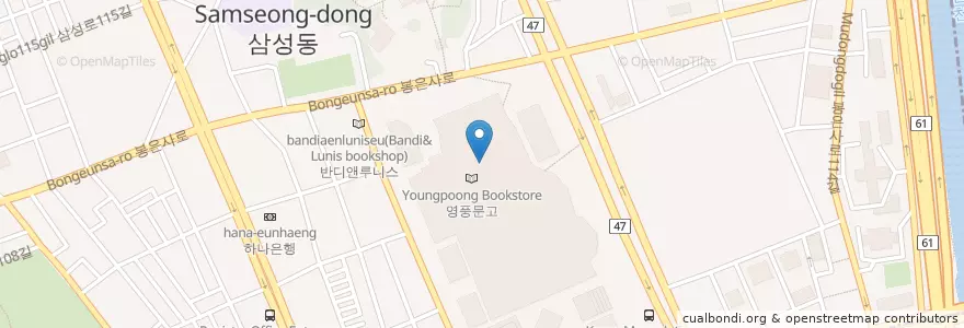 Mapa de ubicacion de 코리아아트 갤러리 en Республика Корея, Сеул, 강남구, 삼성동, 삼성1동.