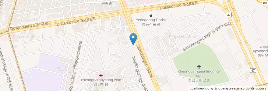 Mapa de ubicacion de 청화랑 en Corea Del Sud, Seul, 강남구, 청담동.