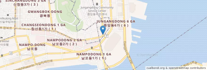 Mapa de ubicacion de 정인갤러리 en 대한민국, 부산, 중구.