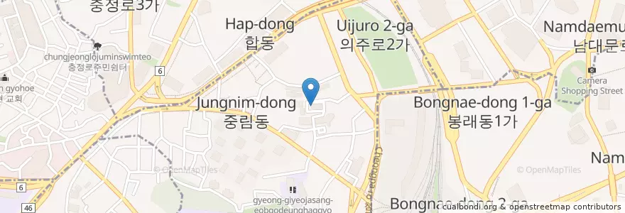 Mapa de ubicacion de 가톨릭화랑 en Südkorea, Seoul, 중구, 중림동.