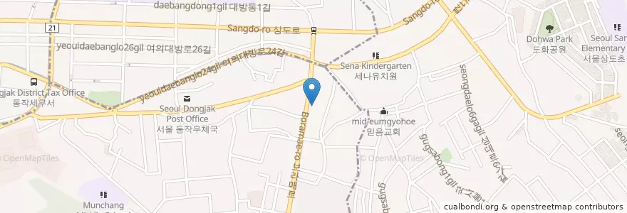 Mapa de ubicacion de 우진화랑 en Corea Del Sur, Seúl, 동작구.