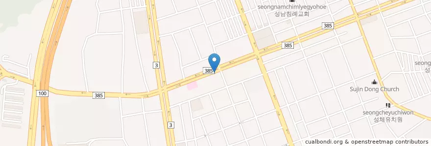 Mapa de ubicacion de 예인화랑 en 대한민국, 경기도, 수정구.