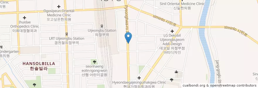 Mapa de ubicacion de Sanga Gallery en South Korea, Gyeonggi-Do, Uijeongbu-Si.