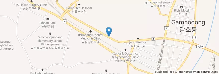Mapa de ubicacion de 청악화랑 en Korea Selatan, Gyeongsang Utara, 김천시.
