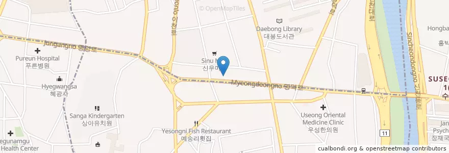 Mapa de ubicacion de 현대미술화랑 en 大韓民国, 大邱, 南区, 이천동.