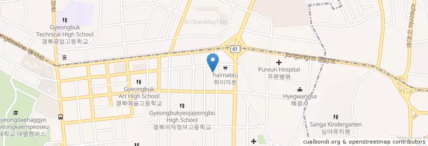 Mapa de ubicacion de 목연갤러리 en Güney Kore, Daegu, 남구.