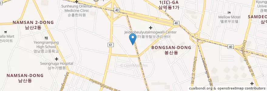 Mapa de ubicacion de 대구화랑 en کره جنوبی, دائجو, 중구.