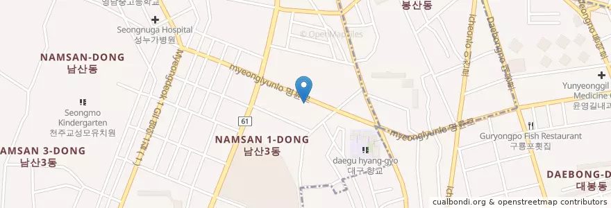 Mapa de ubicacion de 3갤러리 en Korea Selatan, Daegu, 중구, 남산동.