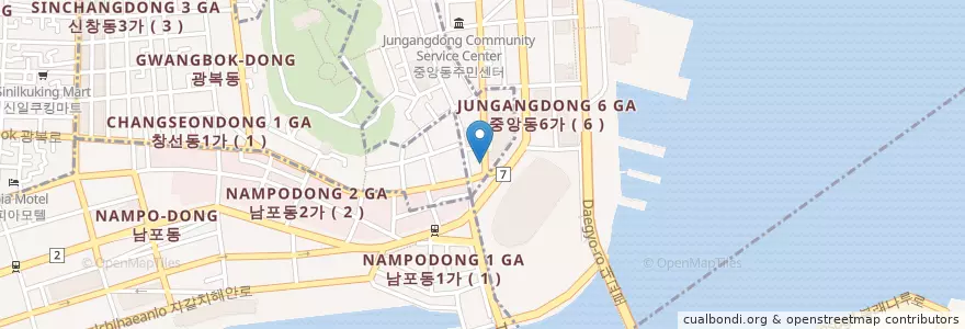 Mapa de ubicacion de Donggwang Gallery en South Korea, Busan, Jung-Gu.