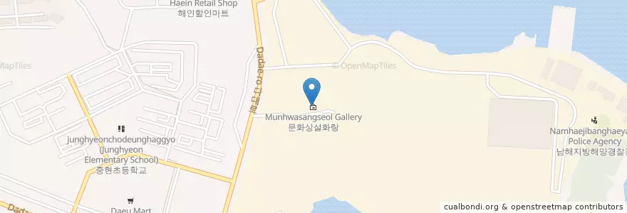 Mapa de ubicacion de 문화상설화랑 en Coreia Do Sul, Busan, 사하구, 다대동.