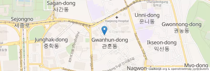 Mapa de ubicacion de 영아트갤러리 en کره جنوبی, سئول, 종로구, 종로1·2·3·4가동.