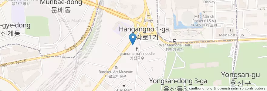 Mapa de ubicacion de Sillapyogu Gallery en South Korea, Seoul, Yongsan-Gu, Hangangno-Dong.