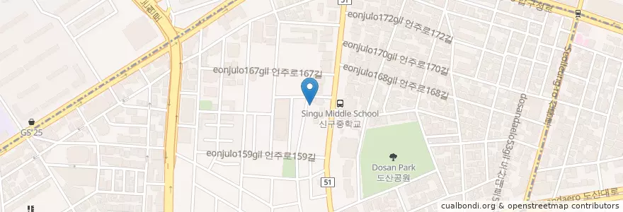Mapa de ubicacion de 이인화랑 en Coreia Do Sul, Seul, 강남구, 신사동, 압구정동.
