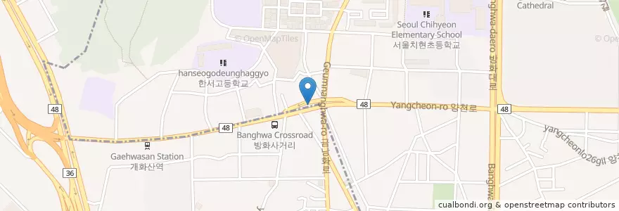 Mapa de ubicacion de 은혜화랑 en Corea Del Sur, Seúl, 강서구, 방화1동.
