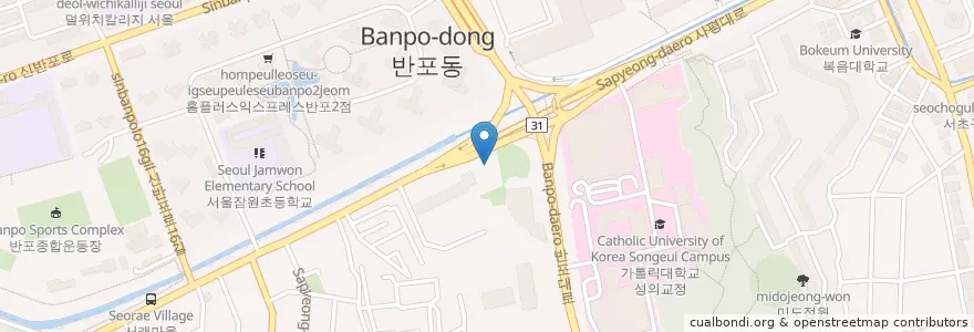 Mapa de ubicacion de 영화랑 en Corea Del Sur, Seúl, 서초구, 반포동, 반포4동.
