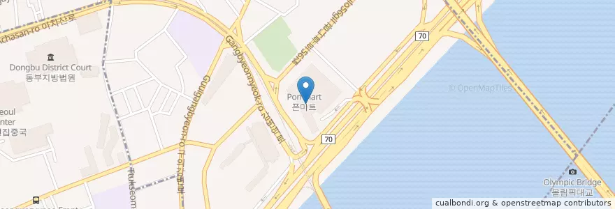 Mapa de ubicacion de 동주갤러리 en Corea Del Sud, Seul, 구의3동.
