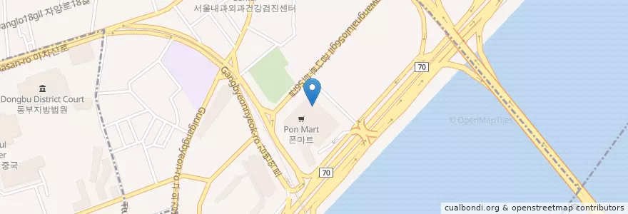 Mapa de ubicacion de 영가화랑 en Республика Корея, Сеул, 구의3동.