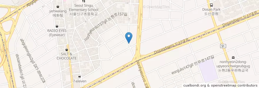 Mapa de ubicacion de Yuro Gallery en South Korea, Seoul, Gangnam-Gu, Sinsa-Dong.