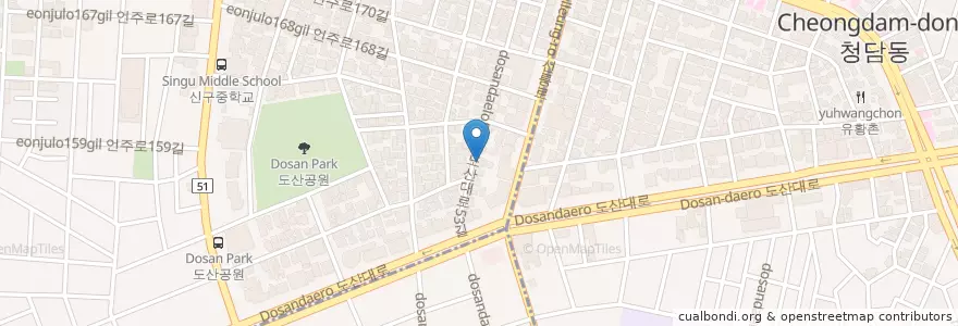 Mapa de ubicacion de 청아갤러리 en Corea Del Sur, Seúl, 강남구.