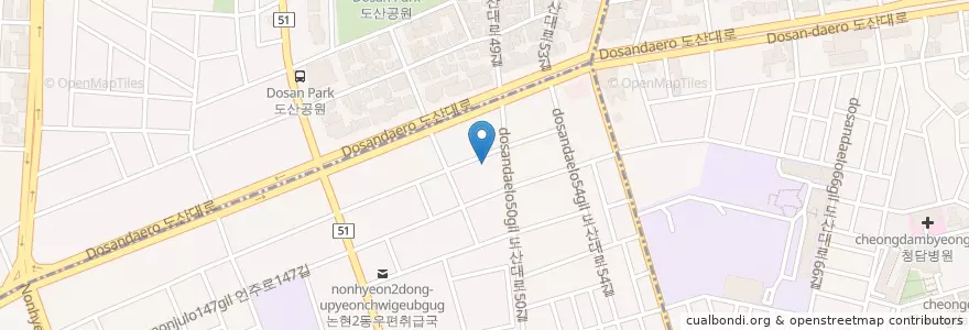 Mapa de ubicacion de 웅갤러리 en كوريا الجنوبية, سول, 강남구, 논현동, 논현2동.