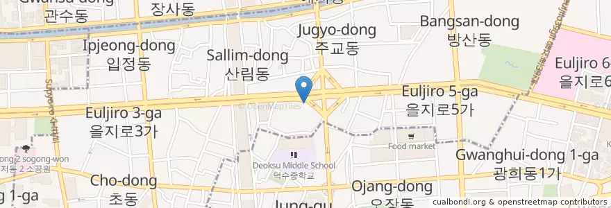 Mapa de ubicacion de 거부화랑 en Республика Корея, Сеул, 을지로동.