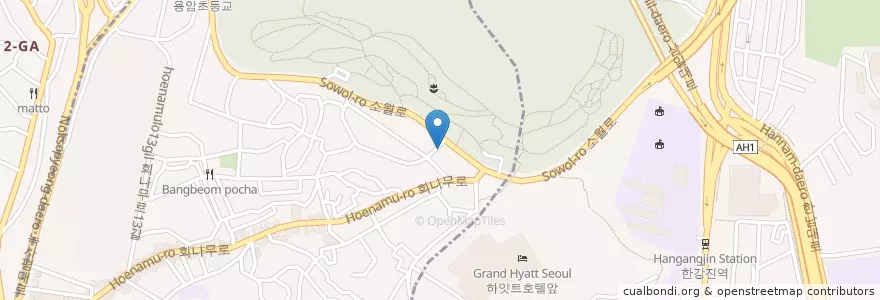 Mapa de ubicacion de 표화랑 en 대한민국, 서울, 용산구, 이태원2동.