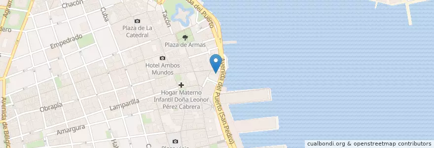 Mapa de ubicacion de Teatro El Arca en Cuba, La Habana, La Habana Vieja.