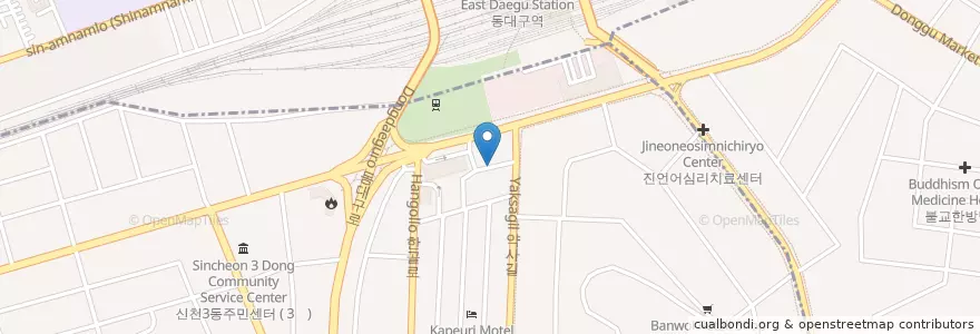 Mapa de ubicacion de 대구동양 터미널 폐쇄 en Республика Корея, Тэгу, 동구.