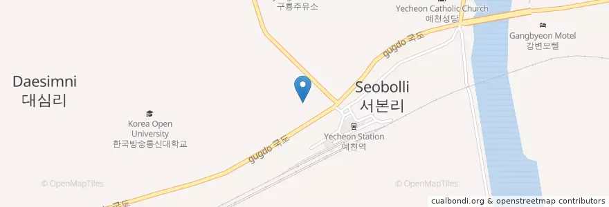 Mapa de ubicacion de 예천버스터미널 en 대한민국, 경상북도, 예천군.