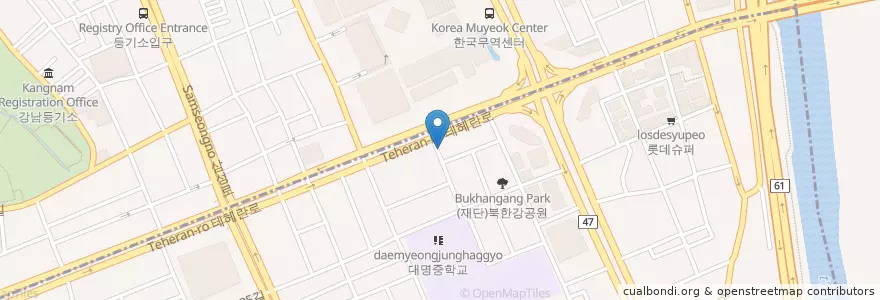 Mapa de ubicacion de 가톨릭치과병원 en 韩国/南韓, 首尔, 江南區, 대치동, 대치2동.