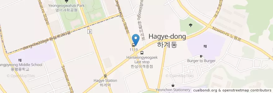 Mapa de ubicacion de 365mc의원 노원점 en Corea Del Sud, Seul, 노원구, 하계1동.