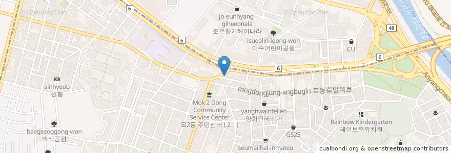 Mapa de ubicacion de Pomijeuyeoseong Hospital en South Korea, Seoul, Mok 2(I)-Dong.