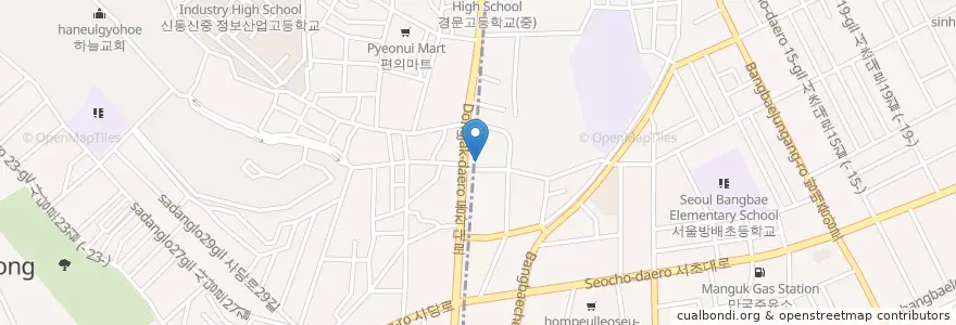Mapa de ubicacion de 본치과의원 en كوريا الجنوبية, سول, 서초구, 사당2동.