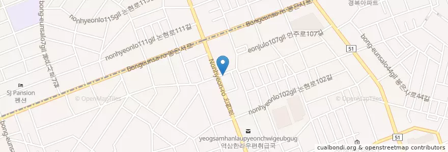 Mapa de ubicacion de 파크에비뉴치과 en 대한민국, 서울, 강남구, 역삼동, 역삼1동.