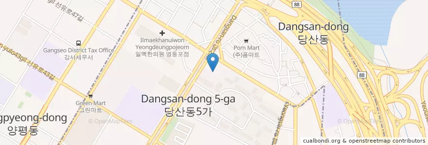 Mapa de ubicacion de 디오 피부과 en کره جنوبی, سئول, 영등포구, 당산2동.