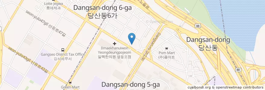 Mapa de ubicacion de 미래솔한의원 en Республика Корея, Сеул, 영등포구, 당산2동.