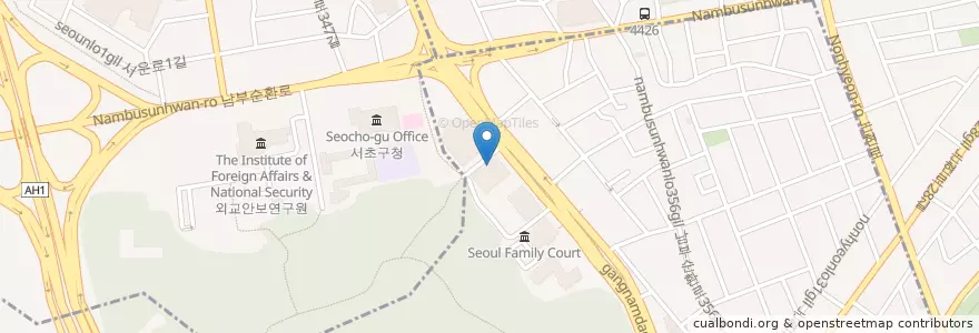 Mapa de ubicacion de 연세페퍼민트치과 en Республика Корея, Сеул, 서초구.