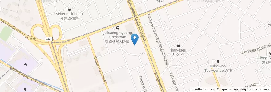 Mapa de ubicacion de 메이플치과 강남점 en Coreia Do Sul, Seul, 서초구, 서초동, 서초4동.