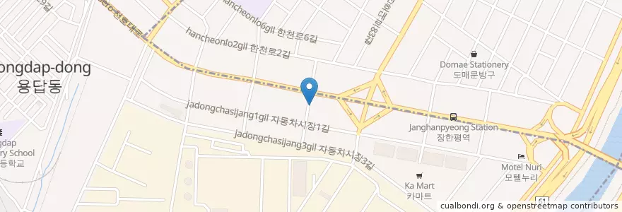 Mapa de ubicacion de 유창길한의원 en Corée Du Sud, Séoul, 성동구, 용답동.