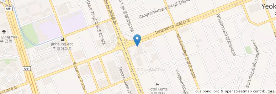 Mapa de ubicacion de 포샤르치과병원 en 대한민국, 서울, 강남구, 서초구, 역삼동, 역삼1동.