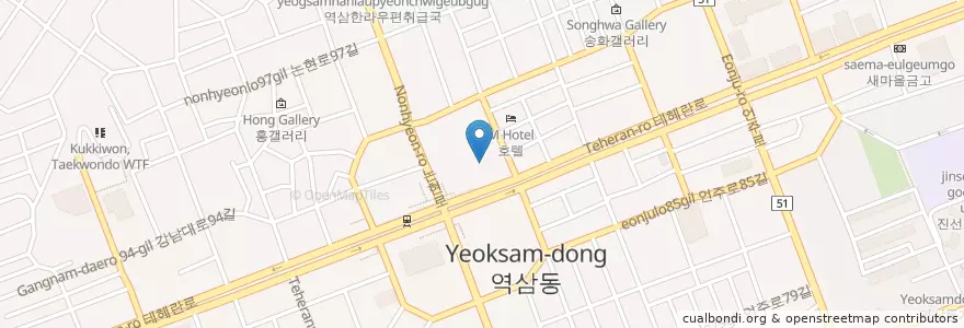 Mapa de ubicacion de Raimnamu Dental Gangnamjeom en South Korea, Seoul, Gangnam-Gu, 역삼동, Yeoksam 1(Il)-Dong.