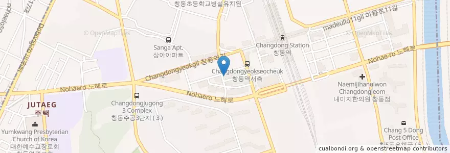 Mapa de ubicacion de 창동제일병원 en 韩国/南韓, 首尔, 道峰區, 창5동.