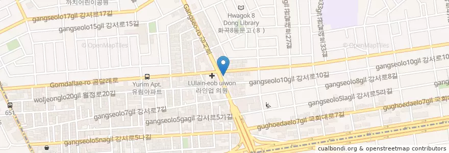 Mapa de ubicacion de 고운의원 en کره جنوبی, سئول, 강서구, 화곡8동.