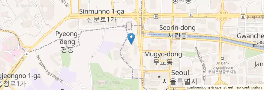 Mapa de ubicacion de 광화문연치과 en Zuid-Korea, Seoel, 소공동.