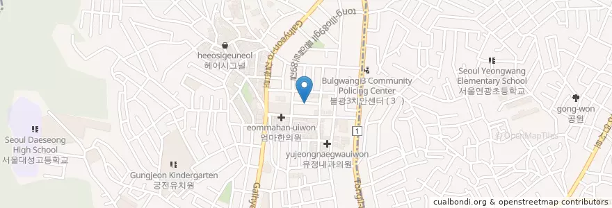 Mapa de ubicacion de 일맥한의원 은평점 en Südkorea, Seoul, 은평구, 갈현1동.
