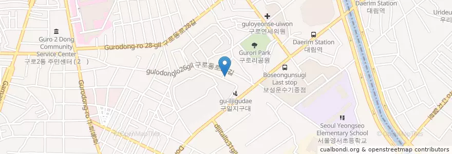 Mapa de ubicacion de Gibunjoheun Dental Clinic en South Korea, Seoul, Guro-Gu, Guro 4(Sa)-Dong.